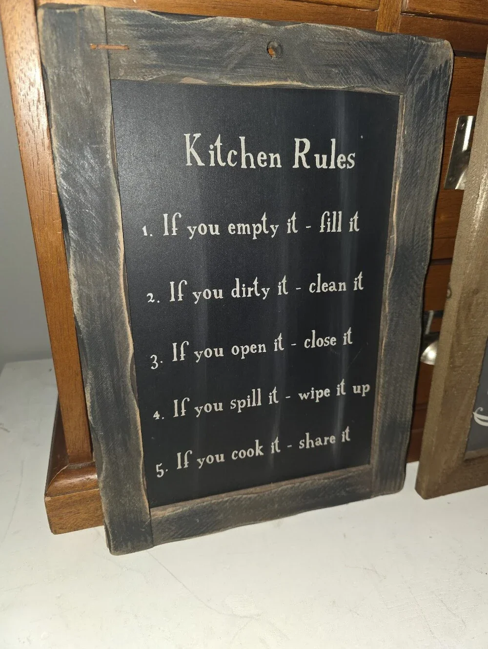 Set of 2 Wooden Framed Farmhouse Kitchen Signs
